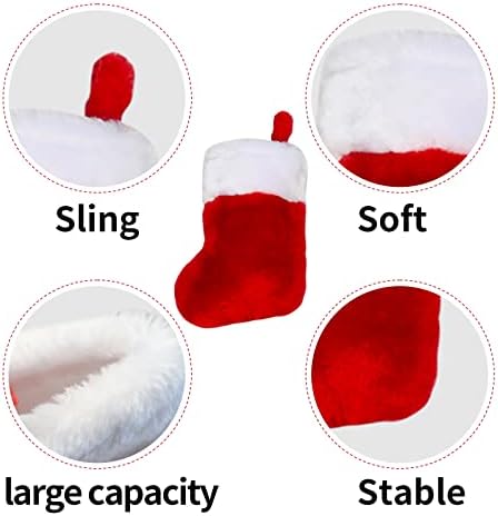 Sheng Hong 7inch Božićne čarape 5pic šareno božićno čarapa personalizirana božićna čarapa plišana manžetna crvena bijela za obiteljski