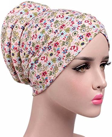 Žene cvjetni ispisani turbanski šešir Islamska muslimanska glava omotač kapice Pacijent pacijenta Beanie Hat Comfy Bonnet šeširi