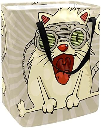 Funny Cats with Crown Print sklopiva korpa za veš, 60L vodootporne korpe za veš kanta za veš igračke ostava za spavaonicu kupatilo
