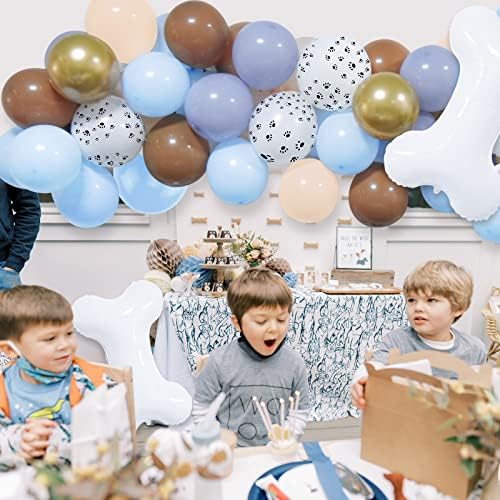 Pas Balon Garland Arch Kit, pasa Balloon Arch, štenadski rođendan baloni Garland sa kostiju folijskim balonima za pseće zabavne ukrase, dječački tuš, plavi pas rođendana