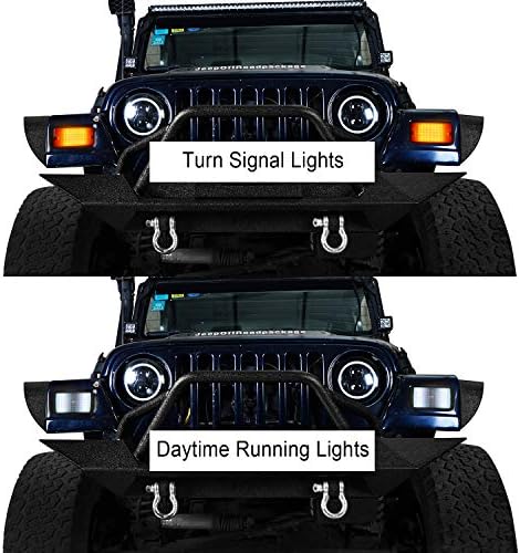 V8 Bog Wrangler Smoke Signals Svjetla Zamjena sa bijelim Drl & Amber LED za Jeep Wrangler TJ 1997-2006