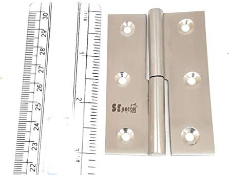 SSISKCON 2 lifta šarke od nehrđajućeg čelika odvojiva šarke 3in saten 32d lijeva strana (set od 2 zgloba sa 12 vijaka - paketa od 1