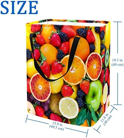 Svježe voće jagoda dud narandžasta Grape Print sklopiva korpa za veš, 60L vodootporne korpe za veš kanta za veš igračke skladište