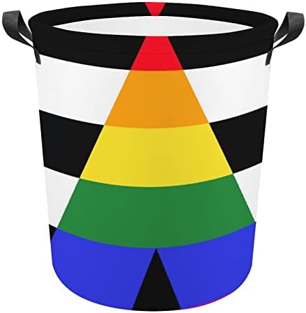 Ravne korpe za veš sa zastavom Ally Pride sa ručkama vodootporne sklopive okrugle korpe za odeću Organizator kante za odlaganje
