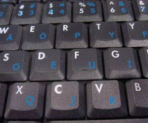 SVORAK tastature sa plavim slovima na prozirnoj pozadini za Desktop, Laptop I Notebook