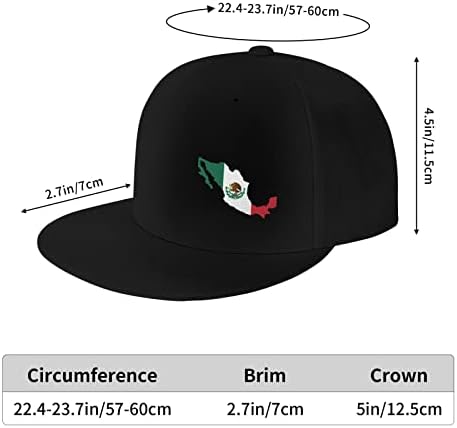 Zastava Meksika mapa Unisex 3D Print klasična bejzbol kapa Snapback Flat Bill Hip Hop šeširi