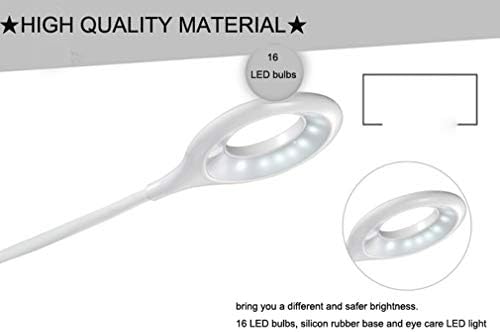 XUNMAIFDL prijenosna LED lampa sa USB priključkom za punjenje, 3 režima rasvjete Fleksibilna ruka dodirnu kontrolu Zatamnjena lampica za kućni ured za čitanje, bijelo