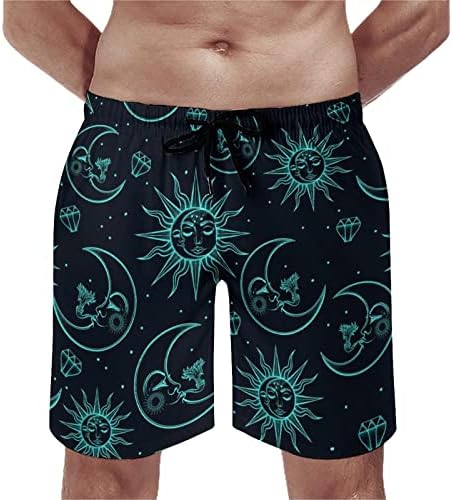 Sunce & amp; mjesec muške kratke hlače Casual vezice za vježbanje Ležerne hlače za plažu s džepovima