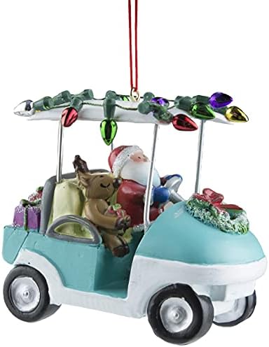 Santa & sob vozi Golf Cart w / svjetla Božić ukras