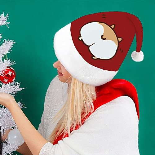 Debeli Corgi Butt Cat Božić šešir Santa šešir za unisex odrasle Comfort klasični Božić kapa za Božić Party Holiday
