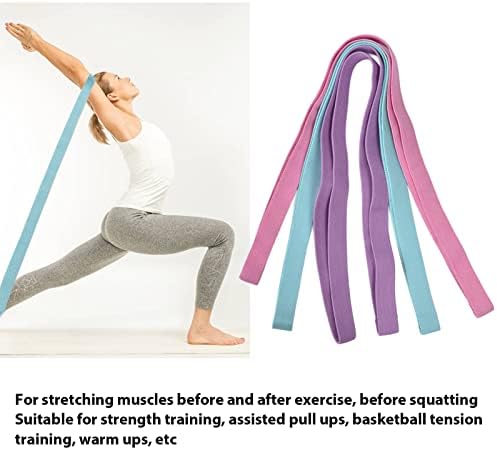 Buyweek Yoga Stretch pojas, 3 boje Elastična joga pojas Povucite opseg otpora, fleksibilnost karoserije Istezanje kaiševa 6,5ft