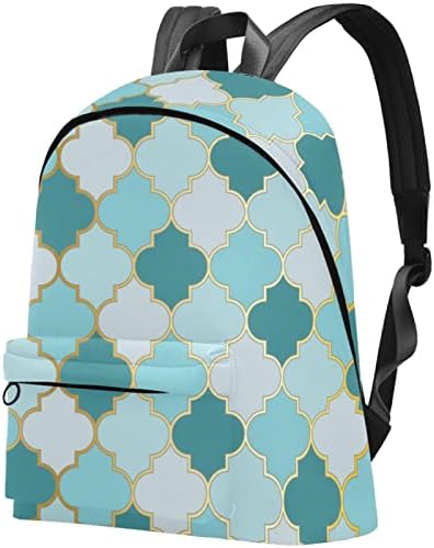 VBFOFBV putni ruksak, backpack laptop za žene muškarci, modni ruksak, tirkizni zeleni marokanski uzorak moderni