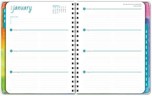 Hardcover 2023 Planer: 8.5 X11 dnevni tjedni mjesečni planer godišnjeg dnevnog reda. Bookmark, Pocket mapa i Sticky Note set