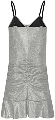Viwoeim haljine za žene Glitter Sequin Wrap haljina podesive špagete remenske partne haljine ruširane rufff party haljine