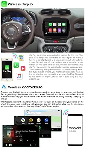Asure 9-inčni Auto Stereo Radio Nadogradnja za Jeep Renegade 2014-2018,4-jezgro 2+32GB Android Navigation GPS Glavna jedinica,Wireless Carplay,Android Auto,SWC,DSP, 1280x720p multimedijalni Video plejer sa ekranom osetljivim na dodir