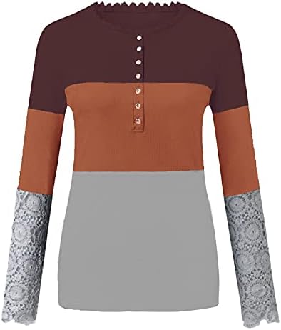 Tunika za žene Dressy Print Lace Fall Tops seksi stilski dugme bluza dukserica bluze na otvorenom bluze Tee
