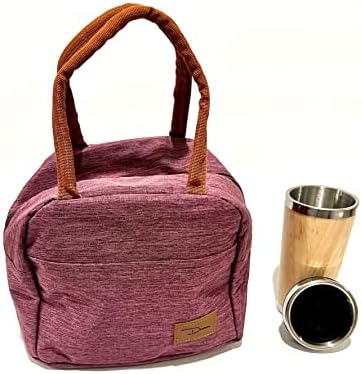 Vreća za ručak s šalicom za kavu, izolirana torba sa aluminijumskom folijom za održavanje hrane svježe, termičke i hladnije s poliesterom vani. Moderna torba sa jedinstvenom bojom.