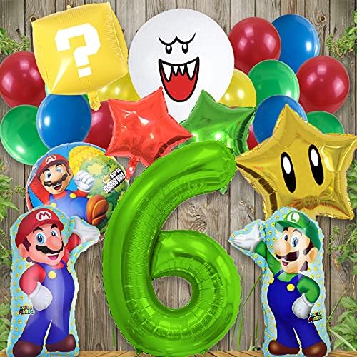 Karaqy Super Mario potrepštine za rođendanske zabave-Baloni za igru Mario i Luigi Bros, Boo Balloon, Vedio igra ukrasi za 6. zabavu