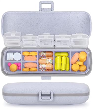 SHFESH sedmični Organizator pilula, 7-dnevna kutija za pilule prijenosni Organizator putnih lijekova za torbicu ili džepni dozator tableta za skladištenje s bravom za Vitamin