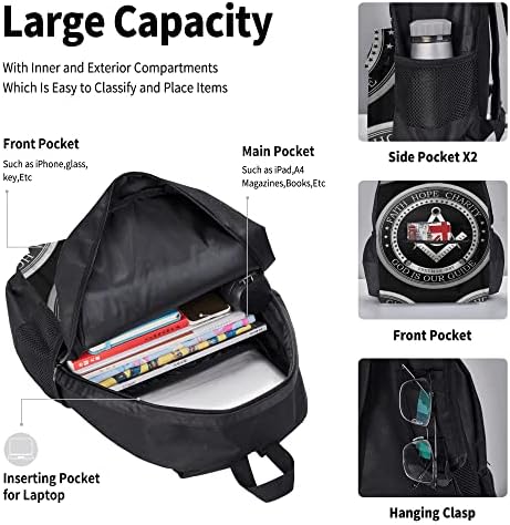 Školski ruksak Studentske torbe - Masonska vječna nada i dobrotvorni freemason Logo Crna putovanja Pješački ruksak veliki kapacitet
