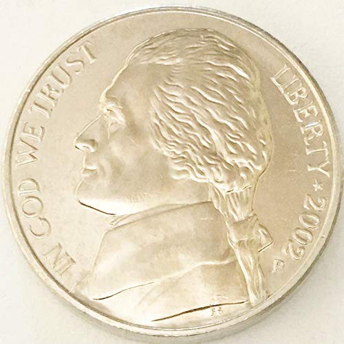 2002 P Bu Jefferson Nickel izbor Neprirugirano američko menta