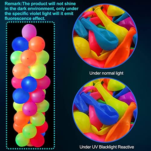 12inch Neon Glow Party Balloons UV Blacklight Reaktivni fluorescentni baloni sjaji u tamnim lateks balonima u više boja za rođendanski