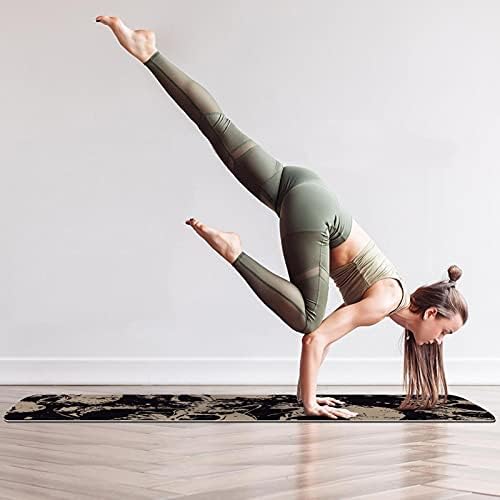 NDKMEHFOJ Lobanja Grunge sklopiva gimnastička prostirka yoga Mat Pad Neklizajući gubitak težine vodootporna Sportska prostirka Vježba
