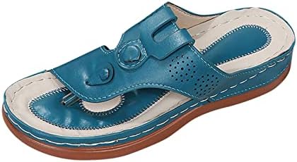 Papuče za ženske flip flop sa lukom potpornicom FAUX kožnim klinom ljeti udobne plažne sandale debele dijapozitive