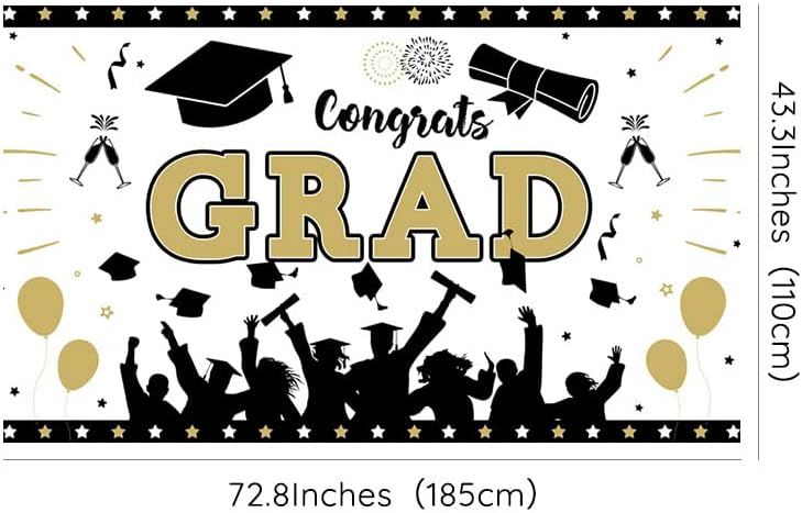 Lofaris Čestitam Grad Banner 2023 diplomiranje crno-zlatne potrepštine dekoracije fotografija pozadina za proslavu razreda Prom Party
