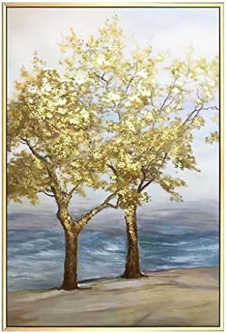 ZJHYXYH ručno oslikano ulje na platnu ručno rađeno Sažetak lijepa bijela žuta slika ulja na drvetu zidna Umjetnost Kućni dekor