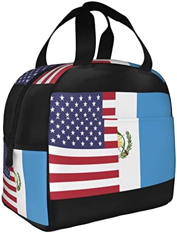 Swpwab Gvatemala i USA zastava za višekratnu upotrebu prenosne folije zadelirana izolirana bento torba za muškarce i žene
