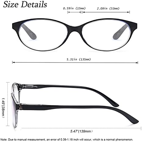 YTDBNS 4-pakovanje naočale za čitanje za žene - Plavo svjetlo za blokiranje stakla za čišćenje čistog sočiva Čitači mačja naočale u stilu očiju