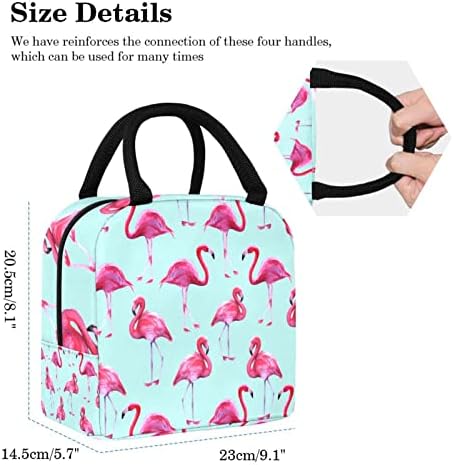 Guerotkr torba za ručak za žene, kutija za ručak za muškarce,ženska kutija za ručak,pink flamingo životinjski uzorak