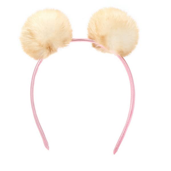 XIZHI 5 kom Pompom Ball Headband iridescentna pahuljasta Lopta za kosu Loop Ear Headband Meki stil slatka Flurry za djevojčice Fashion