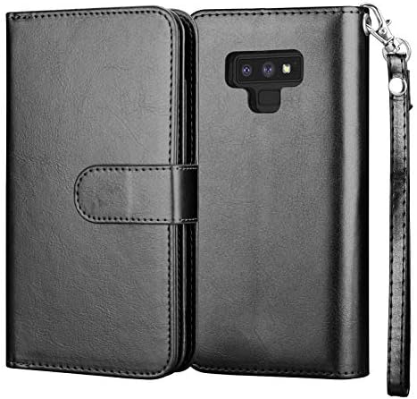 NJJEX za Galaxy Note 9 novčanik slučaj, za Note 9 slučaj, luksuzna PU Koža [9 Slotovi za kartice] ID kredit Folio Flip Cover [odvojiv][postolje]