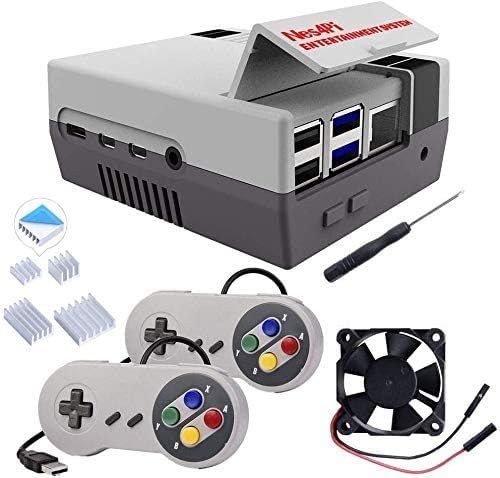 Geeekpi Retro Gaming NES4PI futrola za maline PI 4 model B, malina pi 4 futrola sa ventilatom maline PI hlađenje ventilator maline