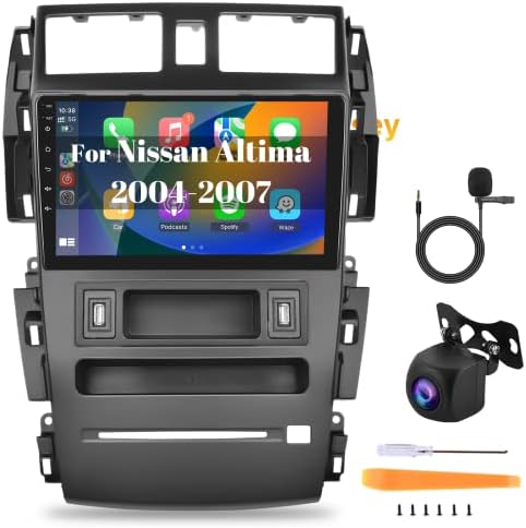 Android Auto Stereo Radio za Nissan Altima 2004 2005 2006 2007, bežični Apple CarPlay Android Auto, 9 dodirni ekran Bluetooth GPS WiFi HiFi USB FM SWC rezervna kamera