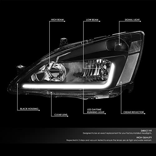 Kompatibilno sa Honda Accord 7th Gen UC1 crnim kućištem prozirnih ugaonih farova sa trakom + 9006 LED komplet za konverziju