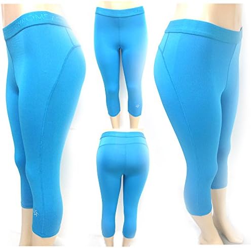 Ženske gamaše hlače obrezane kapri trčanje joga sportski visoki struk fitness plavi m