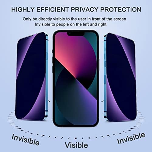 SOOPUR [2 Pakovanje kompatibilno sa iPhoneom 13 / iPhoneom 13 Pro/iPhoneom 14 zaštitom ekrana za zaštitu od plave svjetlosti 6.1, otpornim na ogrebotine, filmom od kaljenog stakla protiv lomljenja, zaobljenim rubom puna pokrivenost