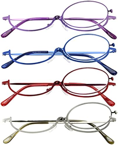 Okažite naočale za čitanje četvorke 4-pakovanja za žene uveličavajući prevrtanje kozmetičkih čitača +2.50
