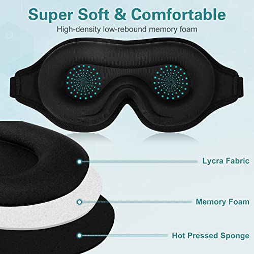 Luksuzna maska ​​za vrijeme za muškarce, blokira svijetlo za spavanje maska ​​za spavanje 3D kontura nulta pod pritiskom za oči