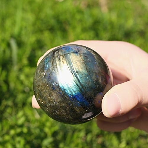 Hongjintian prirodna kremenska kristalna kugla sfera labradorite ljekovita kristalna kugla sa besplatnim štandom 63mm