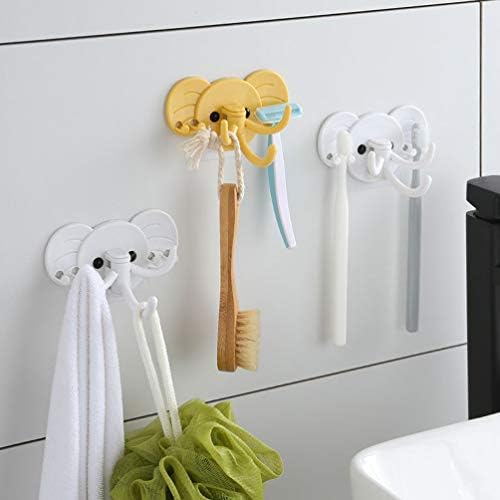 Cabilock Bijeli vješalice 2pcs okretni ručnik ručnika za ručnik s kaput za samoljepljenje dizajna slonova za rotiranje zidnih vješalica sa 3 ljuljačke ruke za viseće kuhinje kupatilo Početna Bijela dekor