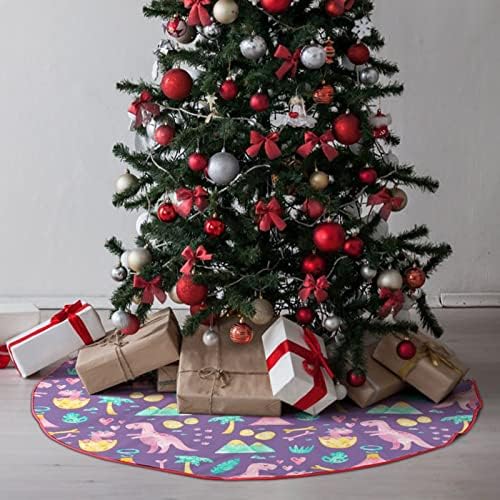 Vodene boje ružičaste dinosauruse božićna suknja čipka up up božićne ukrase Xmas Tree Mat Holiday Decoration