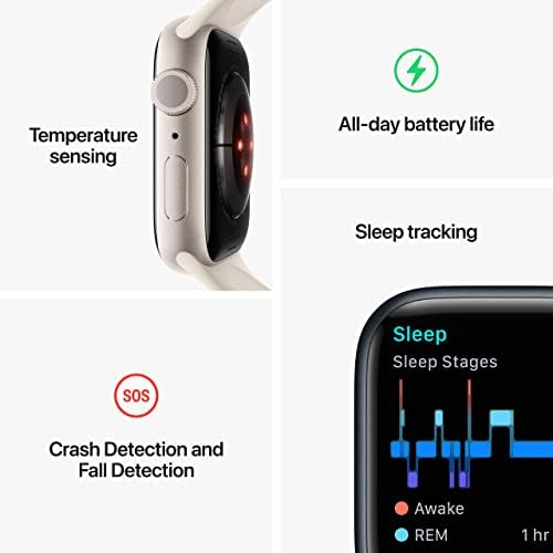 Apple Watch serija 8 - ponoćni aluminijski slučaj sa ponoćni sportski pojas