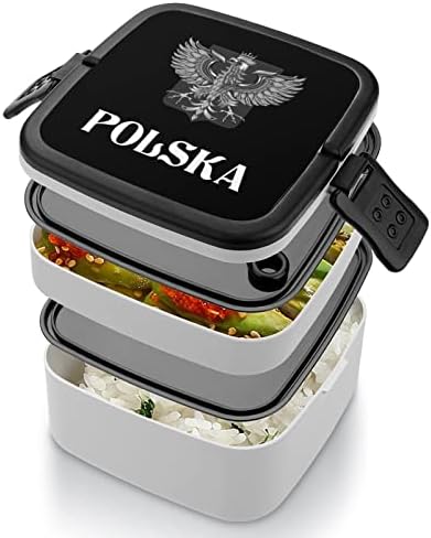Poljska zastava s poljskom orlom dvostrukim slaganjem Bento ručak kutija za ručak za školsko radno mjesto za piknik putovanja