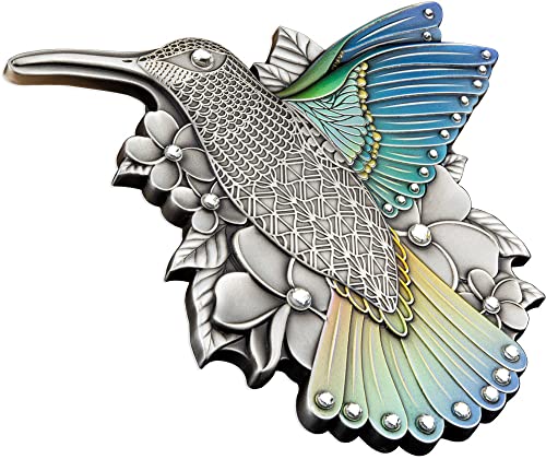 2023 DE u obliku životinja Powercoin Hummingbird Silver Coin 50 Vatu Vanuatu 2023 Antique Finish