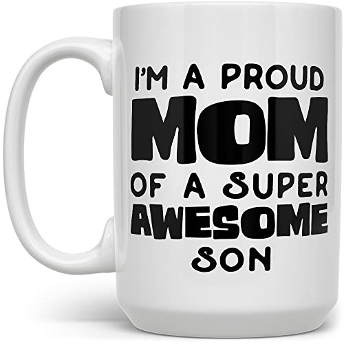 Ponosna mama super fenomenalna sina šalica za kafu, zabavna cool Novelty Mother Day Cup, rođendanski poklon za žene, prisutan od supruga