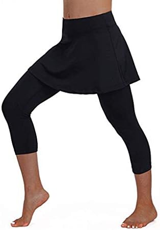 DSODAN Cropped gamaše sportski tenis ženske hlače suknja 2 u 1 fitness pantalone casual visoke struke vježbaju kapriot
